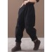 2019 black loose cotton pants elastic waist casual harem pants