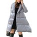 Modern Grey asymmetrical design Thick Winter Duck Down Coat