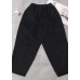 2019 black loose cotton pants elastic waist casual harem pants