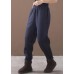 Simple navy winter Jeans  thick elastic waist Inspiration women trousers