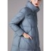 Plus Size Blue zippered Pockets Winter Duck Down Coats