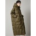 Women Grey Loose hooded long Winter Duck Down down coat