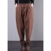 Unique elastic waist chothes women's chocolate Inspiration pockets harem pants