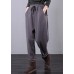 DIY gray trousers elastic waist drawstring pockets Outfits casual pants