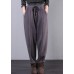 DIY gray trousers elastic waist drawstring pockets Outfits casual pants