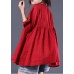 Organic o neck cotton shirts red short tops summer