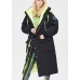 Modern Black Pockets Button Thick lengthen Winter Duck Down Coat