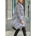 Modern Grey asymmetrical design Thick Winter Duck Down Coat